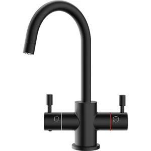 ברז מערכת מים חמים-קרים פורטו PORTO שחור מט