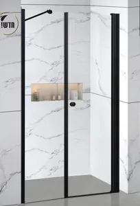 מקלחון קבוע ודלת שחור דאבל