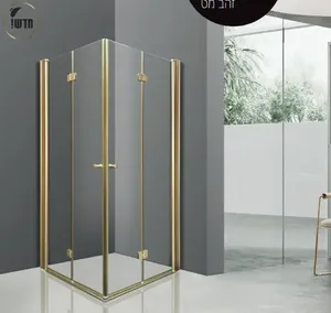 מקלחון פינתי הרמוניקה זהב מט 80/80 פלטיניום