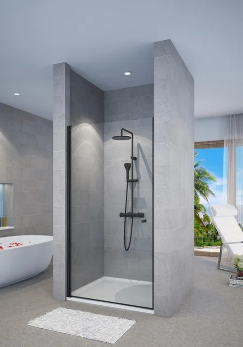 מקלחון חזית דלת פרופיל שחור