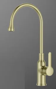 ברז פרח גבוה למטבח פיה מסתובבת זהב מט 1095YB סיוון אופיר