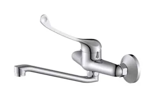 ברז קיר למטבח ידית מרפק נגישה לנכים ניקל מבריק 2706L סיוון אופיר