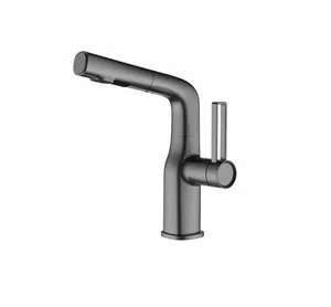 ברז מטבח נשלף 2 מצבי זרימה אפור גרפיט 1049GR סיוון אופיר