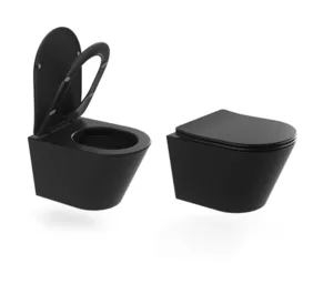 אסלה חרס תלויה 49/36/35 ס"מ שחור מט TO1MB סיוון אופיר