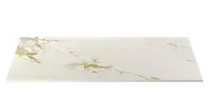 משטח גרניט פורצלן 100/47 ס"מ בעובי 1.2 ס"מ לבן מט בשילוב גידי זהב סיוון אופיר